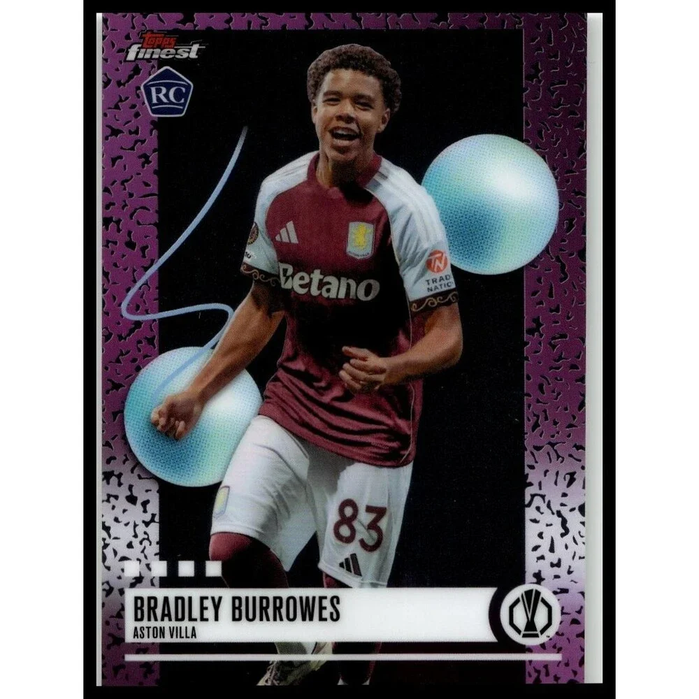 2025-26 Finest UEFA Bradley Burrowes #343 Aston Villa Uncommon Rookie